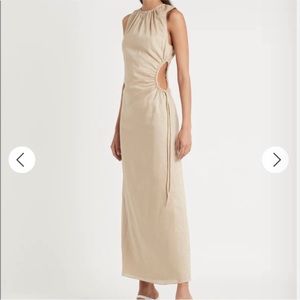 Sir the Label Blanche Cutout Linen Dress Bone Size 1 (US 4-6)